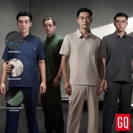 [ไม่ปักชื่อ] GQ Pro MED Men Scrub Polo เสื้อสครับโปโลผู้ชายรุ่นพรีเมียม สะท้อนน้ำ