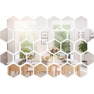 [in stock]Hexagonal Acrylic Mirror Sticker Three-DimensionalDIYSelf-Adhesive Wall Sticker Home Decoration Background Wall Mirror StickerXN008