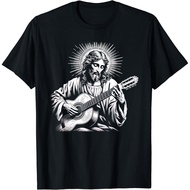 Vintage Jesus Playing Guitar Acoustic Guitarist Christian Tee