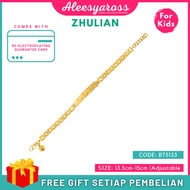 [BT5133] Rantai Tangan KANAK-KANAK TAPAK GAJAH ZHULIAN Gold Plated Bracelet Jewellery Emas Saduran B