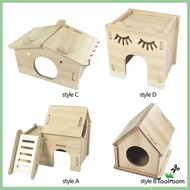 [ Hamster Wooden House, Hamster Hideout Platform, Landscaping Accessories, Wooden