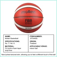 MOLTEN BG4500 Basketball FIBA Official Ball PU Composite Leather Indoor Outdoor Training (Size 7)