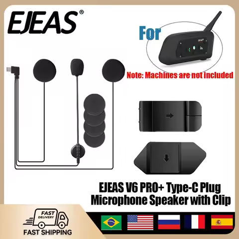 EJEAS V6 PRO+ Motorcycle Intercom Interphone Vnetphone Intercom Accessories Type c Plug with Speaker