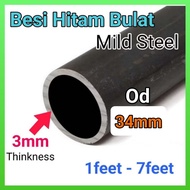 34mm(OD) Besi Hollow Bulat Hitam Pipe 3mm Thickness 8feet -12feet