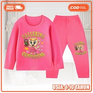 Baju Tidur Piyama Ballerina Cappucina Stelan Panjang Anak Perempuan KS-1857