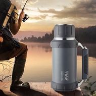 【TKK】金剛系列316不鏽鋼 手提+背帶 保溫運動水壺2000ML-高山灰