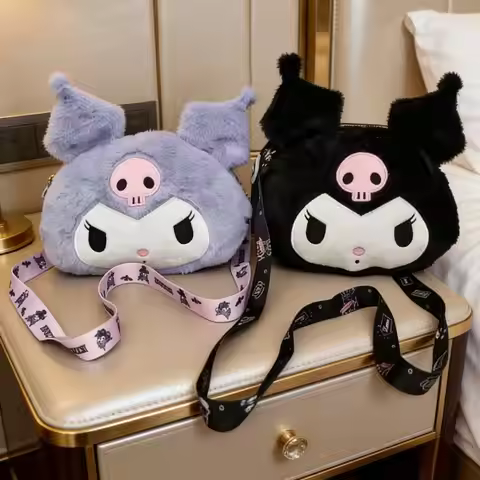 Cute Kuromi Plush Bag Large Handbag Cinnamoroll Kawaii My Melody Backpack Shoulder Bag Tote Girl Mak