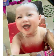 Photo frame 30x40cm meka wood with mirrored round edges printed on demand for luxurious home decorat