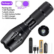 Alonefire E17T6+395nm LED Dual Light Source  UV Flashlight Fluorescent Agent Black Light Detection B