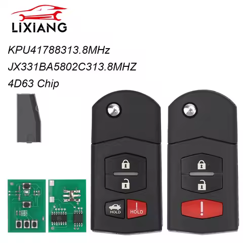 LIXIANG FCC：KPU41788/ JX331BA5802C 313.8MHZ 4D63 Chip World Car Remote Key For Mazda 2 3 5 6 8 M2 M3