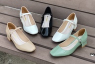 Giày Cao Gót Nữ Mary Jane Mũi Vuông Vintage Cao 3cm - GMR1004