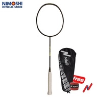 NIMO RAKET BADMINTON SPACEX 100 GREY + FREE TAS &amp; GRIP WAVE PATTERN