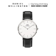 Đồng hồ Daniel Wellington dây da - DW00100020 40 mm Classic 40 Sheffield S White Mặt Trắng Vỏ Bạc
