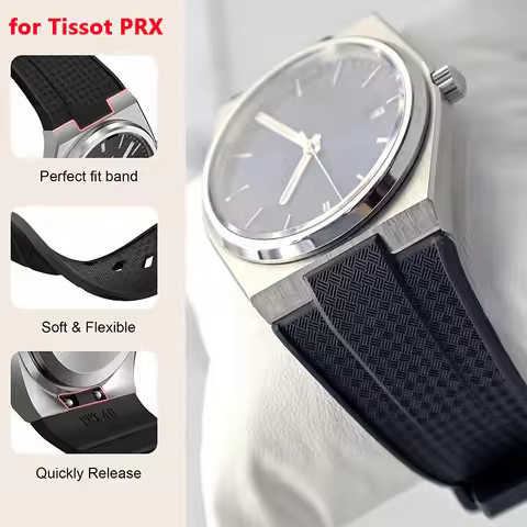 12mm Silicone Rubber Strap for Tissot PRX T137.407/T137.410 Super Player 40mm Men Quick Release Conv