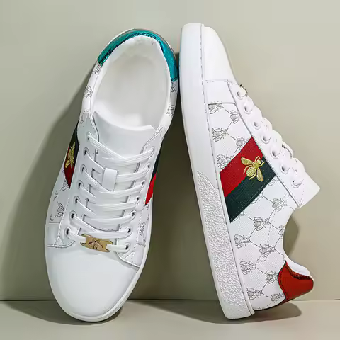 High Quality Brand Men's Skate Shoes Fashion Bee Embroidery Man Shoes Luxury Skateboard Shoes Men Fl