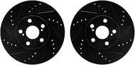 Dynamic Friction Company Front Brake Rotors-Drilled and Slotted-Black 8002-76022