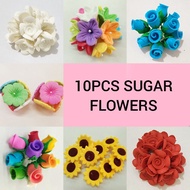 10PCS Edible Flowers Sugar Royal Icing Gumpaste Rose Daisy Cake Decoration Flower ON HAND Edible Flo