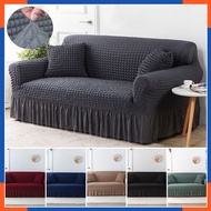 1/2/3/4 Seater L Shape Sofa Cover Universal Seersucker Sarung Sofa Couch Cover Slipcover Sofa Protector Sarung Kusyen