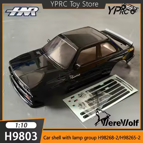 HNR 1/10 H9803 RC Car Body Shell PC Replacement For H9803 Werewolf Black/Red Car Shell HNR H98268-2