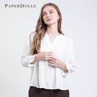 Paperdolls Gabriela Embroidered Crinkled Top