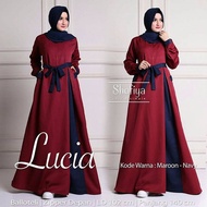 Baju Pakaian Wanita Gamis Maxi Lucia Dress Maroon