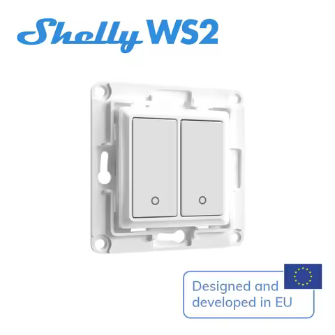Shelly Wall Switch WhiteThe 1 2 4 Buttons Switch Comes With Attachable Relay Holder Compatible Wall