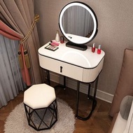 全城熱賣 - 新款輕奢高級北歐網紅ins化妝桌（黑白F50單桌+智慧鏡+鳥巢凳 ）