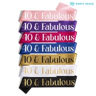 40 and Fabulous Birthday Sash Happy 30th Birthday Party Decoration Party Favors for Men Women