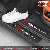 Nissan Car Door Sill Protector Plate Stickers Rear Trunk Bumper Threshold Sticker For Almera Grand L