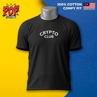 Crypto Club Text Graphic Tee Cotton T-Shirt Tshirt Unisex Baju Sejuk  [XS - 3XL]