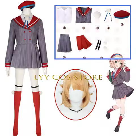 Shigure Ui Cosplay Costume Anime Vtuber Cute Dress Hat Wig JK Uniform Suit Halloween Party Play Outf