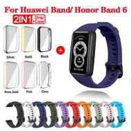 Silicone Strap for Huawei Band 6 Replacement Watch Strap for Honor Band 6 Strap with TPU Full Screen Protector Case