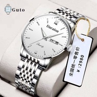 Guto ดีไซน์ใหม่นาฬิกาแท้สำหรับผู้ชายกันน้ำระบบอัตโนมัติ Seiko นาฬิกาข้อมือวัยรุ่นสายสเตนเลสนาฬิกาธุรกิจลำลองสำหรับผู้ชายวันที่นาฬิกาโครโนกราฟสแตนเลสสตีลนาฬิกาควอตซ์ S22