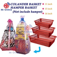 1 Pc Rectangular Plastic Colander Basket/Hamper Basket/Laundry Basket/Storage Basket/Plastic Tray Bakul Hamper Rectangle Basket Raga/Hamper Basket/Bakul Hamper/Bakul Segi Empat/Red Hamper 长方形塑料沥水篮