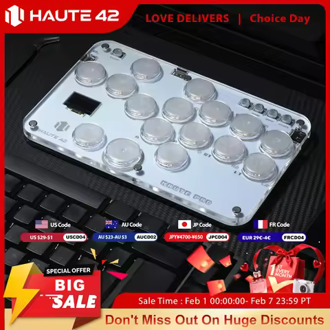 Haute42 Arcade Joystick Hitbox Leverless Controller Fight Sticks For PC / Ps4 /Switch Mini Hitbox Fi