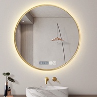 Bathroom Mirror Smart Mirror Perforated Bathroom Mirror LED Aluminum Frame Round Bathroom Mirror Wall Mounted Mirror With Light  Toilet Mirror Makeup Mirror Toilet Mirror Cabinet