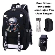 Alresybags - naruto anime bag - kakashi hat character bag - anime school bag - kakashi backpack - ka