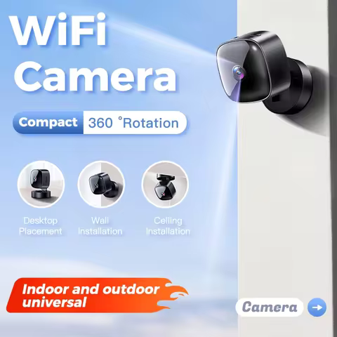 WiFi Wireless Surveillance Camera Smart Home Indoor AI Human Detection Night Vision Webcam HD Night 