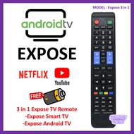 Compatible Expose Smart Android TV Remote Control AMAZ-18 Remote TV Expose Smart Android TV