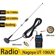 UT-106UV Car Ham Radio Magnetic Antenna VHF/UHF Dual Band SMA-Female for Baofeng BF-888S UV-5RM/5R/9