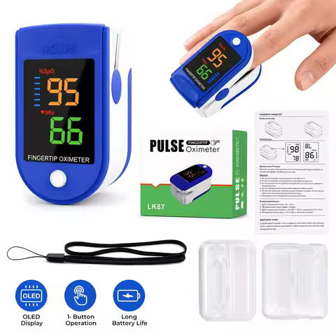 Large Display Fingertip Pulse Oximeter Heart Rate Monitor Blood Oxygen Saturation SpO2 Monitor Porta