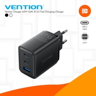 Vention Charger 3 Port GaN C+C+U 65W Fast Charging