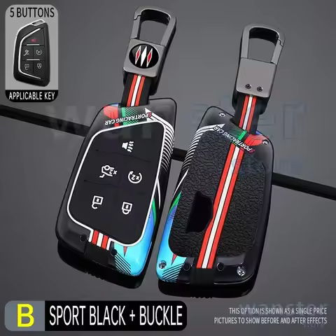 Racing Style Metal Car Key Case Fob Cover for Cadillac CT5 Ct4 CT6 XT5 XT6 XT4 LYRIQ Escalade 2023 2
