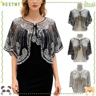 NEXTMY Flapper Shawl, Beaded 1920s Evening Wrap, Fashion Sequin Embroidery Little Cloak Women