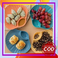 Shell Shape Piring Saji Plastik Bentuk Kerang Piring Kerang 2in1 Piring Kerang Dimsum Serbaguna