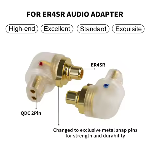 OKCSC Earphone Adapter ER4SR Male to QDC 2 Pin Female Earphone Earsets for Etymotic ER4SR ER4XR ER3X