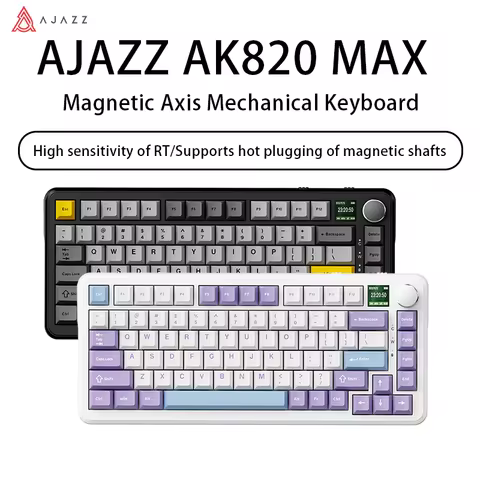 AJAZZ AK820MAX Magnetic Axis Mechanical Keyboard Wired/2.4G/BT Tri-Mode Full-Key Hot Swap Gasket Str
