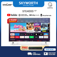 SKYWORTH 43STE4000 Smart LED TV 43 Inch FHD Trochilus Engine Borderless Design Low Blue Light Dolby 