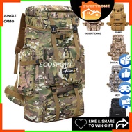 EcoSport Military M92 70L Hiking Outdoor High Large Capacity Waterproof Backpack Beg Unisex Convas A
