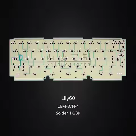 Lily60 Keyboard PCB Customized FR4/CEM3 Material Wired Single-mode Solder PCB for Gaming Mechanical 
